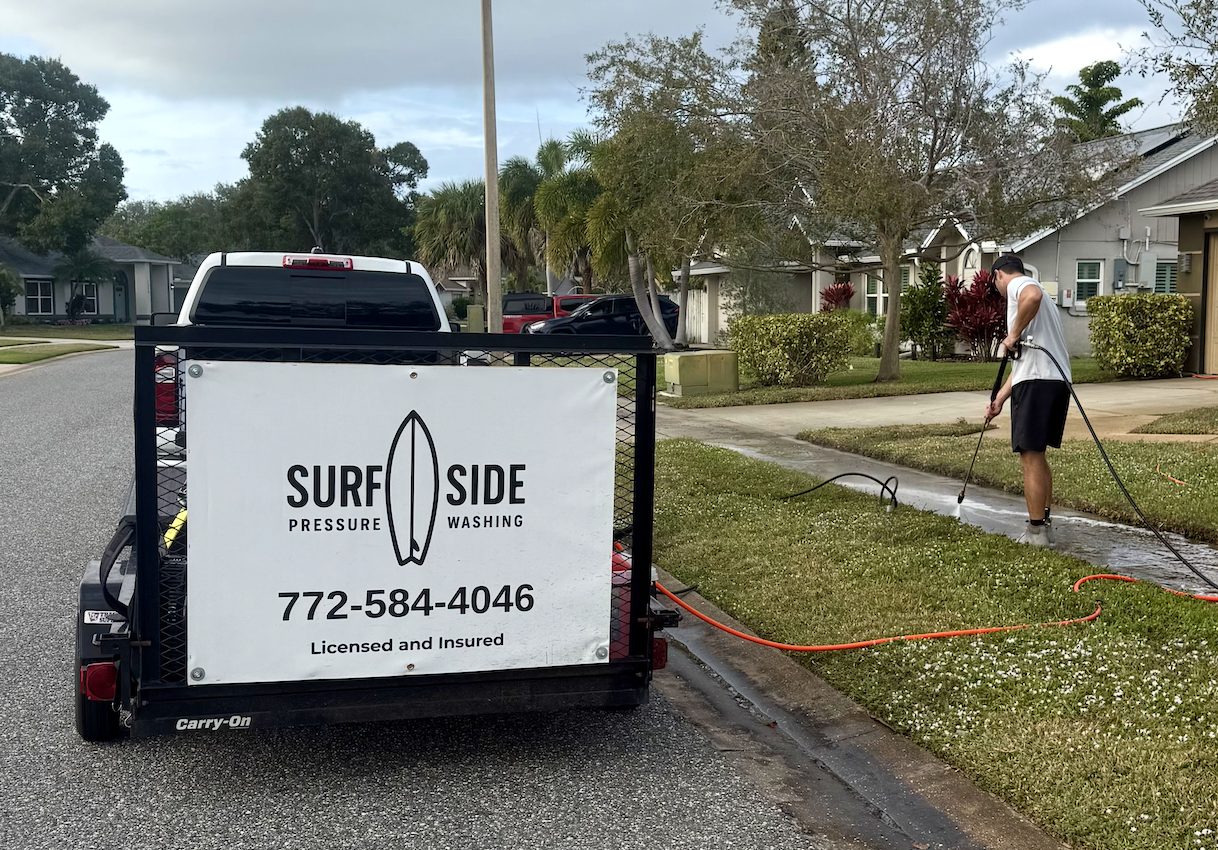 Glenn, owner of Surfside Pressure Washing, on the job in Melbourne, FL
